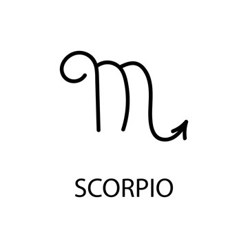 Zodiac Scorpio Sign in linear style isolated. Scorpio zodiac symbol in minimal style. vector illustration 
