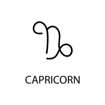 Zodiac Capricorn Sign in linear style isolated. Capricorn zodiac symbol in minimal style. vector illustration 