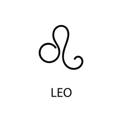 Zodiac Leo Sign in linear style isolated. Leo zodiac symbol in minimal style. vector illustration 