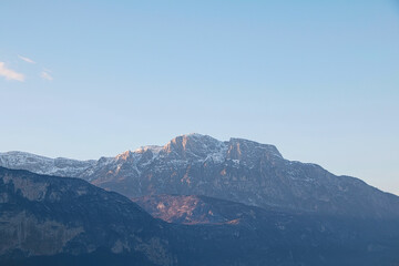 Light before sunset on Paganella mountain, Adige valley, Trento, Italy