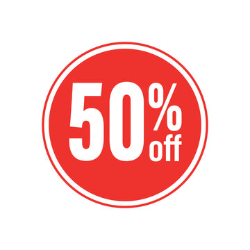 50% off Red icon vector eps