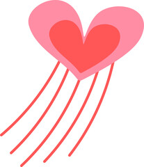 Pink Love Heart Element Object