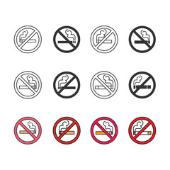 No Smoking icon vector design templates