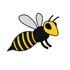 bee design vector flat isolated illustration