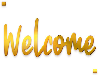 Welcome Text Gold Stylish Bold Calligraphy Text