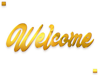 Welcome Text Gold Stylish Calligraphy Bold Text