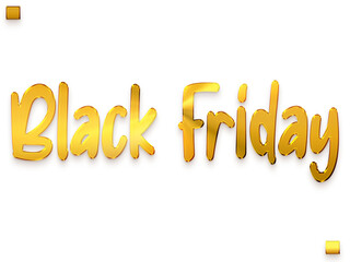 Black Friday Transparent PNG Gold Bold Calligraphy Text