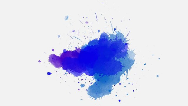 watercolor paint brush stroke. ink splash transition. ink slow motion transition reveal. blue watercolor splashes