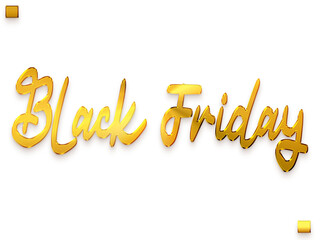 Black Friday Transparent PNG Gold Calligraphy Text