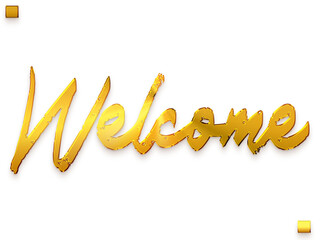 Welcome Text Gold Stylish Calligraphy Text