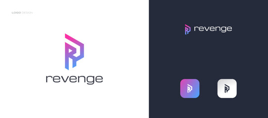 Abstract and Modern Letter R Logo Design. RR Initial Logo or Icon in Colorful Gradient Concept for Business and Technology Identity