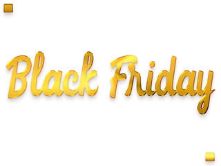 Black Friday Transparent PNG Gold Calligraphy Text