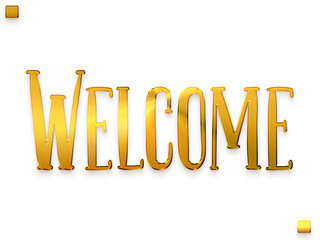 Welcome Text Golden Bold Calligraphy  Text Transparent PNG