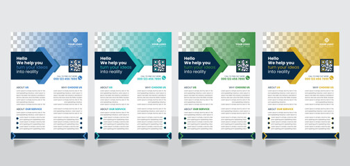 Professional real estate A4 size business flyer leaflet poster banner template vector design