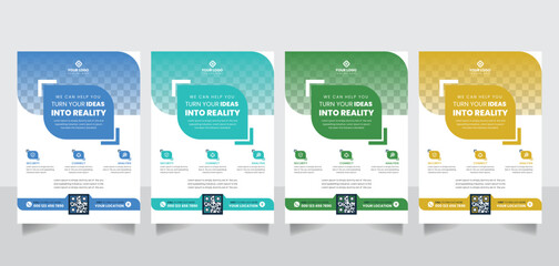 Professional real estate A4 size business flyer leaflet poster banner template vector design