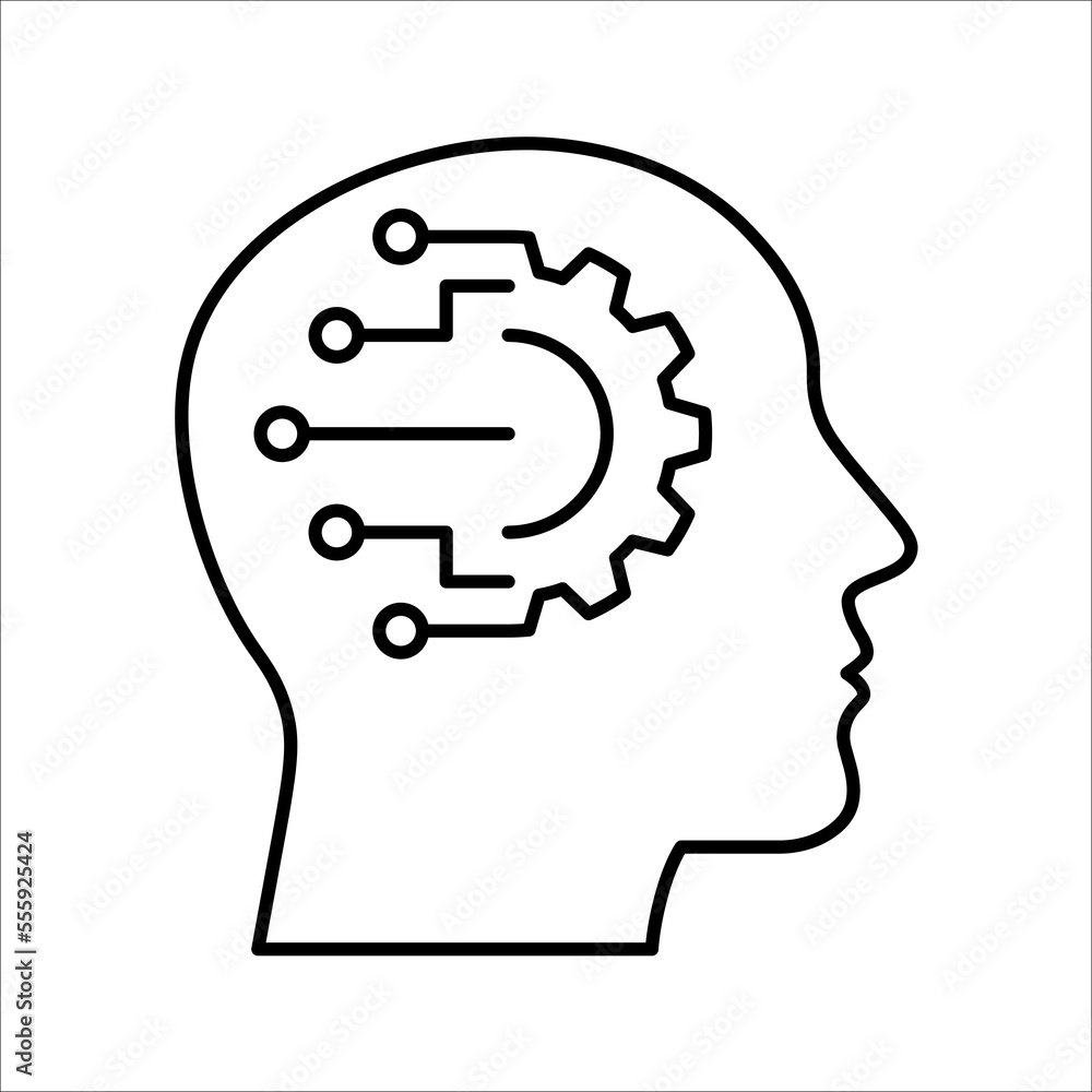 Poster artificial intelligence related vector icon on white background. eps 10