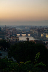 sunset over the city