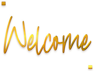 Welcome Text Golden Stylish Cursive Typography Text Transparent PNG