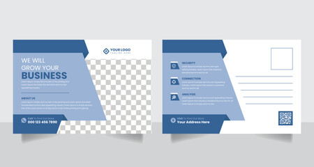 2 sided corporate business postcard design template vector