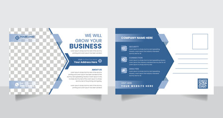 2 sided corporate business postcard design template vector
