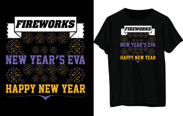Fototapeta premium Happy new year T-shirt design