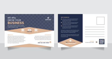 2 sided corporate business postcard design template vector
