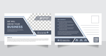 2 sided corporate business postcard design template vector