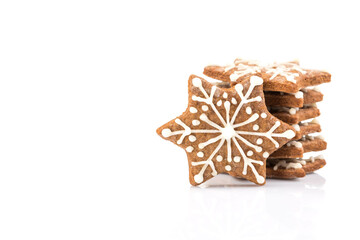 Star shape christmas gingerbread cookies
