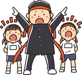 運動会の応援団