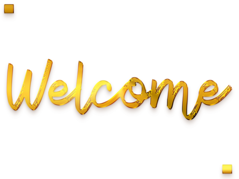 Welcome Text Golden Typography Stylish Cursive Text Transparent PNG