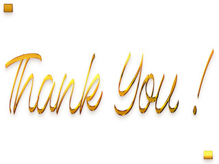 Thank You ! Transparent PNG Gold Stylish Cursive Text Calligraphy 