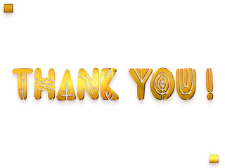 Thank You ! Transparent PNG Gold Text Funkey Calligraphy 