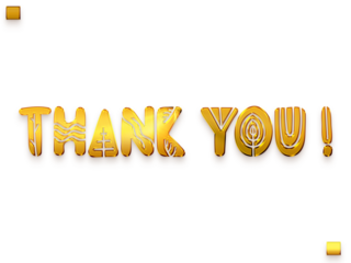Thank You ! Transparent PNG Gold Text Funkey Calligraphy 
