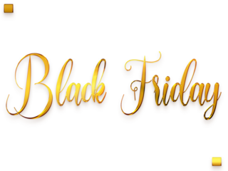 Black Friday Transparent PNG Golden Stylish Cursive Text Calligraphy