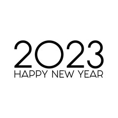 Happy New Year 2023 Background Design. Greeting Card, Banner, Poster. Vector Illustration. Simple design.