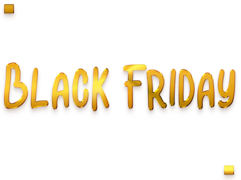 Black Friday Transparent PNG Golden Text Calligraphy
