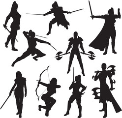 female warrior silhouette