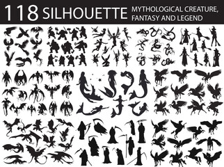 Fototapeta premium mythological creature, fantasy silhouette