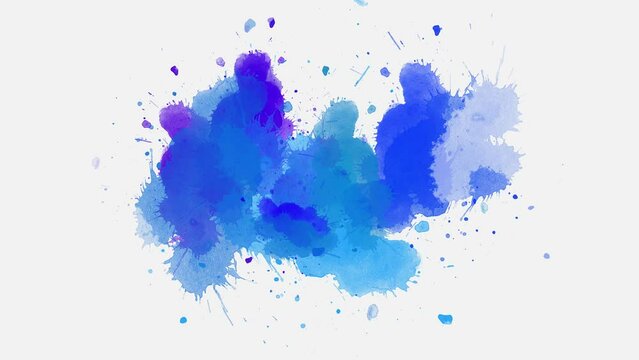 blue ink splashes. ink slow motion transition reveal. 
