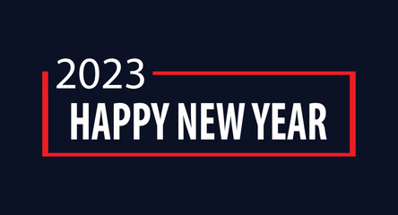 2023 Happy New Year Background Design. Greeting Card, Banner, Poster. Vector Illustration. Simple flat design.