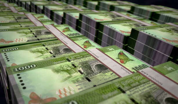 Sri Lanka 1000 Rupee money banknotes pack 3d illustration