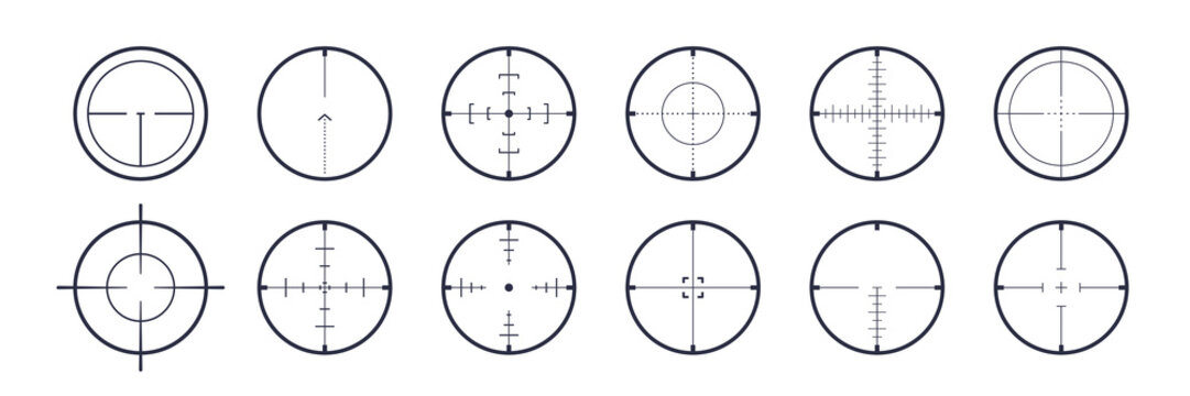 Crosshairs icon set vector illustration