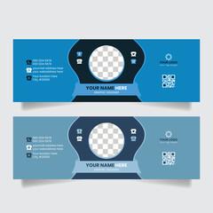 Corporate business email signature or social media cover page design template vector