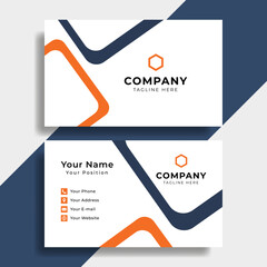 Simple Business Card Template with Orange & Deep Blue