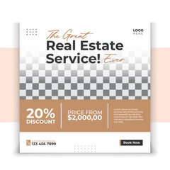 Real Estate Home sale social media post design vector template.