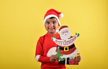 santa claus and child boy