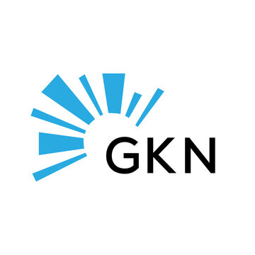 GKN letter logo. GKN blue image on white background and black letter. GKN technology  Monogram logo design for entrepreneur and business. GKN best icon.
