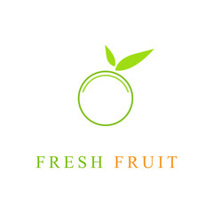 Fresh fruit logo template design Free Vector