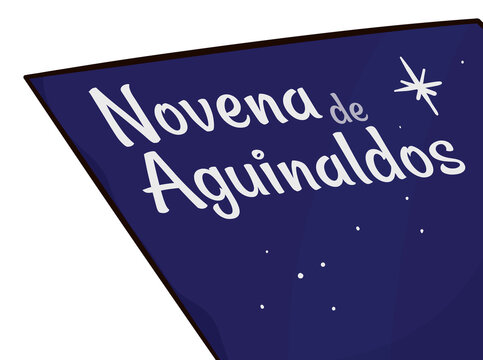 View of a traditional 'Novena de Aguinaldos' book, Vector illustration