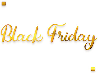 Black Friday Transparent PNG Golden Text Stylish Cursive Calligraphy
